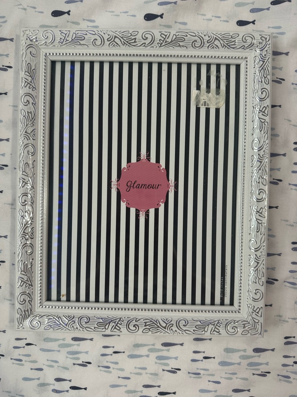 Y2K Glamour Silver and Black Picture Frame